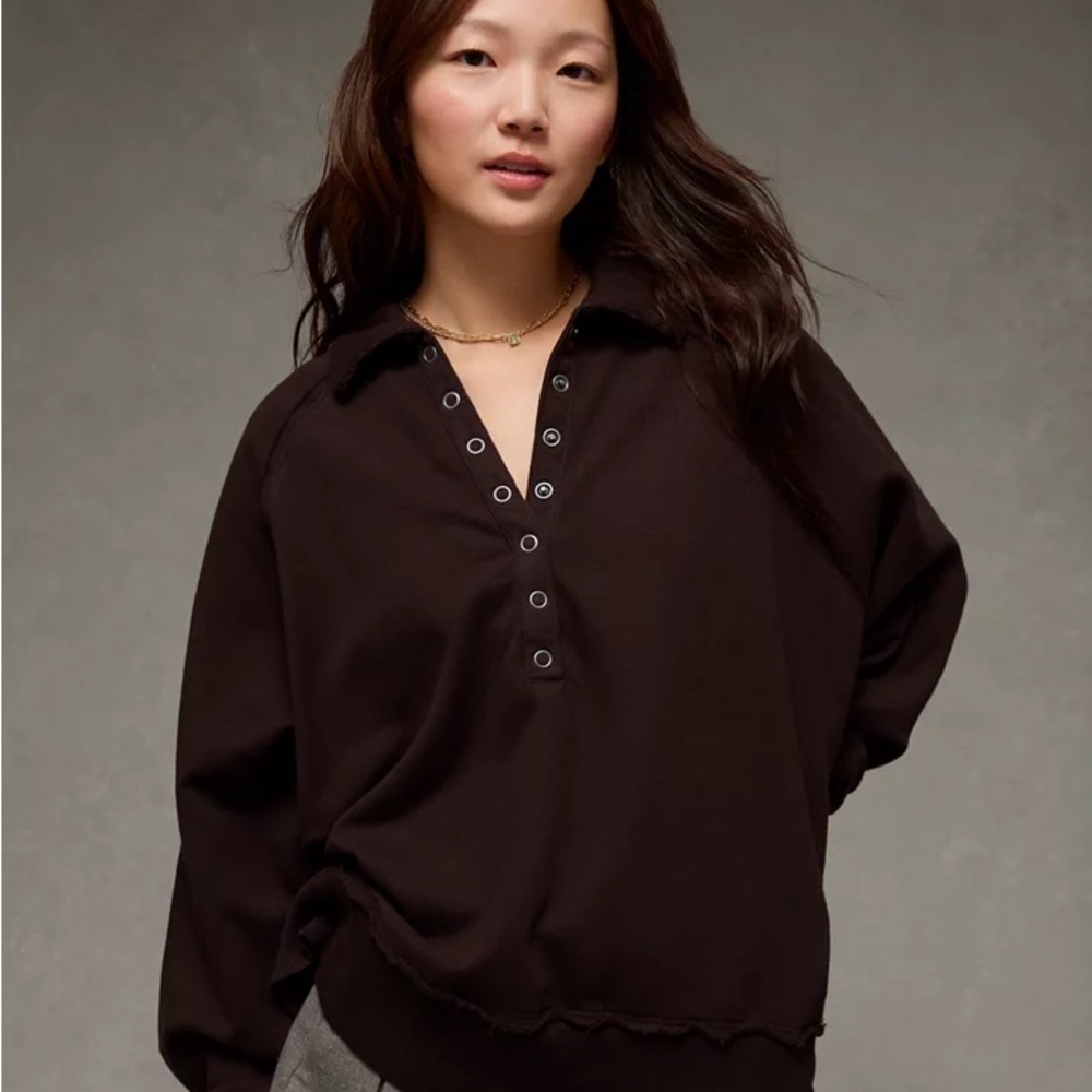 NWT AE Big Hug Henley Sweatshirt